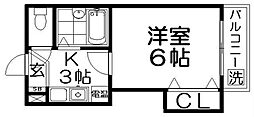 スタジオM 1Kの間取図画像