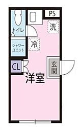 ソナーレフォレスタ馬込 2階ワンルームの間取り