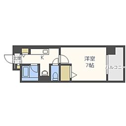 ウィンビー小田部 1Kの間取図画像
