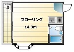 のんびりハウスその2 3階ワンルームの間取り