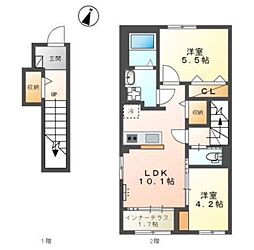 レオ グランツ 1 2LDKの間取図画像