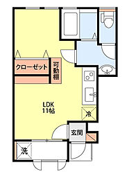 Common小針西 ワンルームの間取図画像