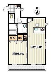 シャーメゾン長沢 1LDKの間取図画像