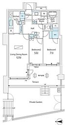 パークコート高輪ヒルトップレジデンス 2SLDKの間取図画像