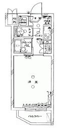 ルーブル富士見台 1Kの間取図画像