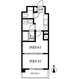 ラポール上板橋 1階2Kの間取り