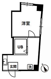 D.S南阿佐ヶ谷 2階1Kの間取り