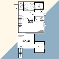 プリマ町田金森壱番館 1階ワンルームの間取り
