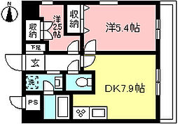 悠々スクアール相模大野 2DKの間取図画像