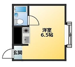 鶴田第一ビル ワンルームの間取図画像