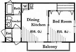 PALERMO ANNEX 1階1DKの間取り