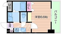 おおさか東線 JR野江駅 徒歩5分の賃貸マンション 6階1Kの間取り