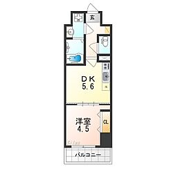 ARCA堺綾之町 1DKの間取図画像