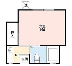 ジーアイハウス日の出A 1Kの間取図画像
