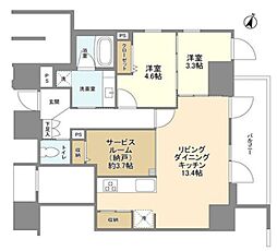 ラサンテ麹町 5階2SLDKの間取り