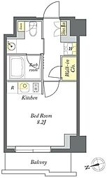 プライムメゾン清澄白河 1階ワンルームの間取り