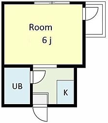 ハウスエディ 3階1Kの間取り