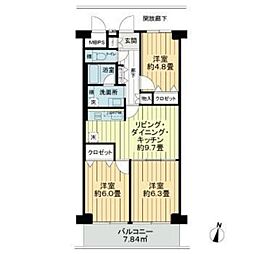 ニューライフマンション木場 3LDKの間取図画像