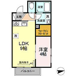 ラフィネサツキ 1LDKの間取図画像