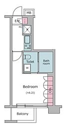 レジディア新宿イーストII 4階1Kの間取り