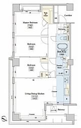 レジディアタワー上池袋 タワー棟 7階3LDKの間取り