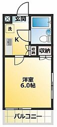 ジュネパレス草加第6 1Kの間取図画像