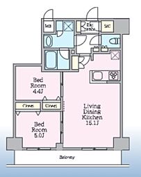 S-RESIDENCE板橋大山clair 2LDKの間取図画像