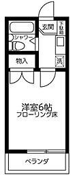 永山フラワーマンション1 1階ワンルームの間取り