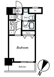 スカイコート都立大学第3 3階1Kの間取り