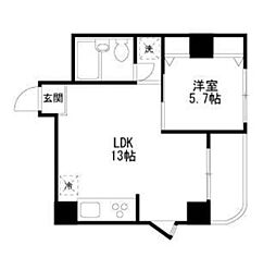 AKKレジデンス新宿 4階1LDKの間取り