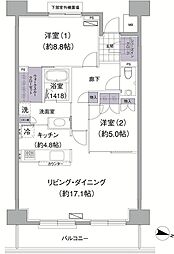 アビティ目黒 2LDKの間取図画像