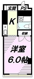 JR中央線 八王子駅 バス9分 大和田暁通り下車 徒歩3分の賃貸マンション 2階1Kの間取り