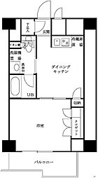 京急本線 六郷土手駅 徒歩2分の賃貸マンション 8階1DKの間取り