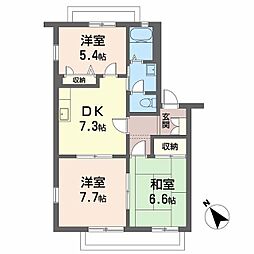 クールメゾン和泉C棟 3DKの間取図画像