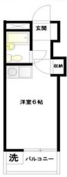 フォレスト青葉台 2階ワンルームの間取り