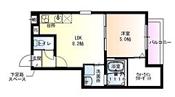 おおさか東線 高井田中央駅 徒歩5分の賃貸アパート 3階1LDKの間取り