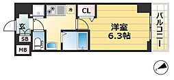 グランカリテ神戸WEST 1Kの間取図画像