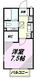 京王相模原線 南大沢駅 徒歩4分の賃貸アパート 1階1Kの間取り