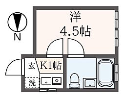 多摩リバーハイツ 1階1Kの間取り