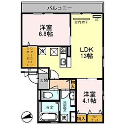 モンテリブロ2 2LDKの間取図画像