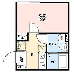PRIME大崎 1Kの間取図画像
