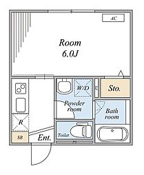 小田急小田原線 玉川学園前駅 徒歩3分の賃貸アパート 2階1Kの間取り