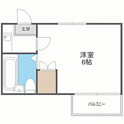 サンリゾート香椎ＩＩ 2階ワンルームの間取り