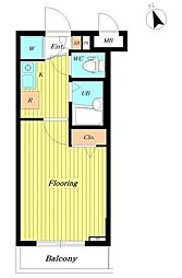 サンテミリオン目黒東山弐番館 3階1Kの間取り