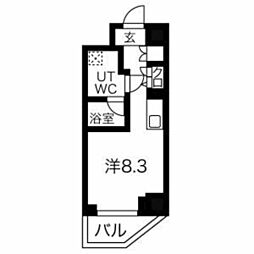 スパシエオーブ横浜 ワンルームの間取図画像