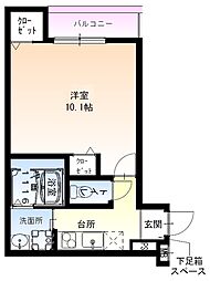 阪急千里線 吹田駅 徒歩11分の賃貸アパート 1階1Kの間取り