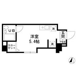 新東京タワーレジデンスＩＩ 1階ワンルームの間取り