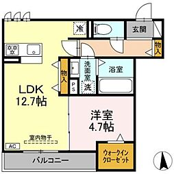 （仮）沼津市富士見町PJ 2階1LDKの間取り
