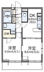 レオパレスMEGU2010 2DKの間取図画像