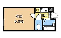 パル西橋本 1階1Kの間取り